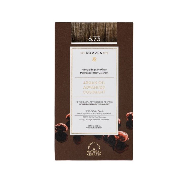 Korres Argan Oil Advanced Colorant Golden Cocoa 6.73 Hair Dye