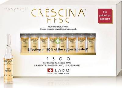 Labo Crescina Hfsc 100% Man 1300 Helps Promote Physiological Hair Growth 10 Ampules