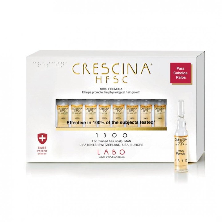 Labo Crescina Hfsc 100% Man 1300 Helps Promote Physiological Hair Growth 20 Ampules