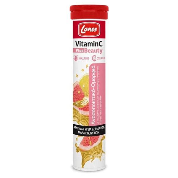 Lanes Vitamιν C Plus Beauty 500Mg Pink Lemonade Flavor 20Effervescent