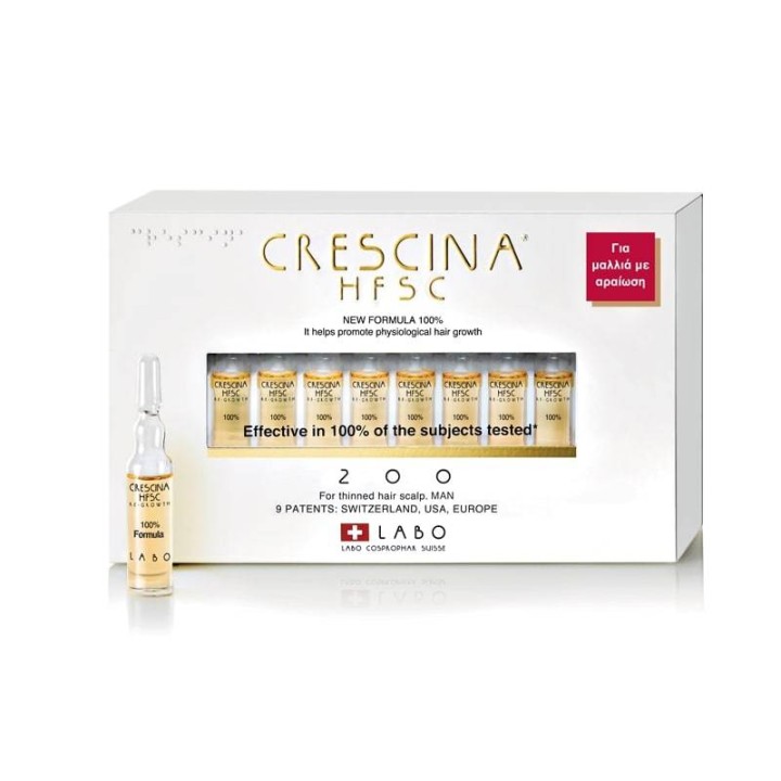 Labo Crescina Hfsc 100% Man 200 Helps Promote Physiological Hair Growth 20 Ampules