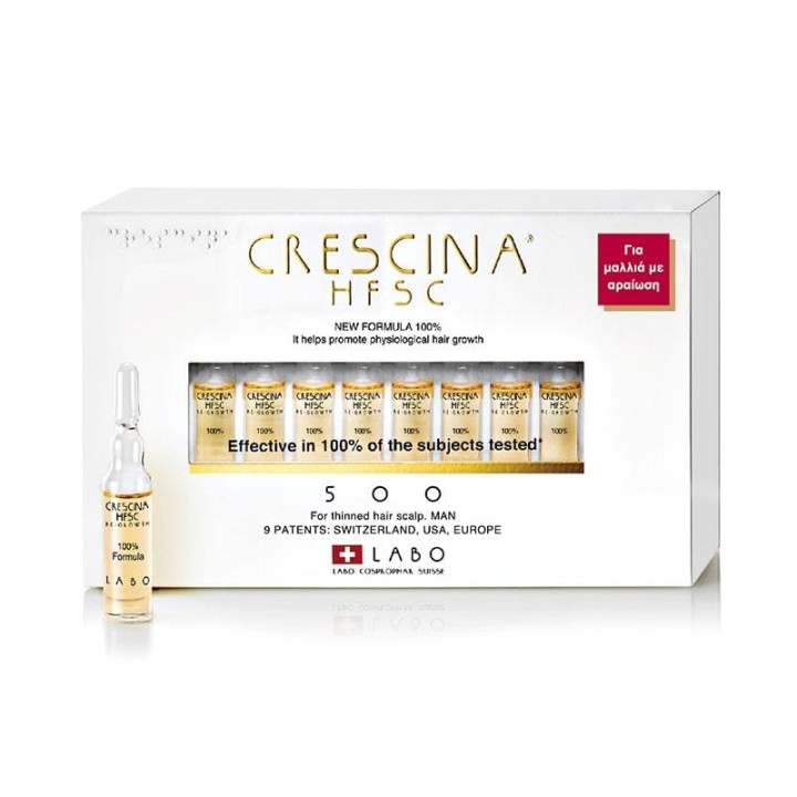 Labo Crescina Hfsc 100% Man 500 Helps Promote Physiological Hair Growth 20 Ampules
