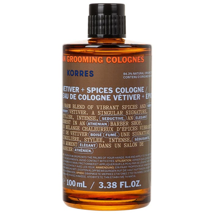 Korres Athenian Grooming Vetiver & Spices Eau De Cologne 100Ml