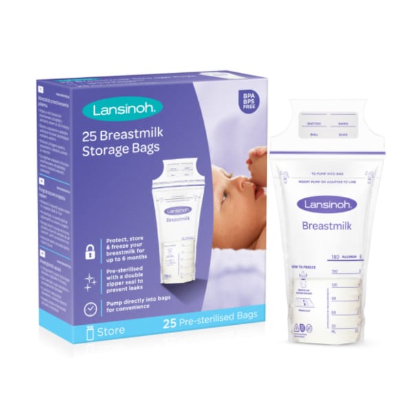 Lansinoh Breast Milk Storage Bags Protect  Breastmilk For Up To 6 Months 25Pcs