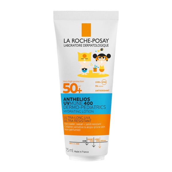 La Roche Posay Anthelios Uvmune 400 Dermo Pediatrics Hydrating Lotion Spf 50+ Children'S Moisturizing Sunscreen Lotion For Sensitive & Atopy Prone Skin 75Ml