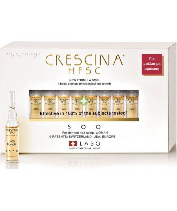 Labo Crescina Hfsc 100% Woman 500 Helps Promote Physiological Hair Growth 10Ampules