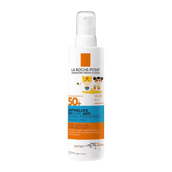 La Roche-Posay Anthelios Uvmune 400 Dermo-Pediatrics Invisible Spray Spf50+ Children's Sunscreen Spray For Sensitive & Atopy-Prone Skin 200Ml