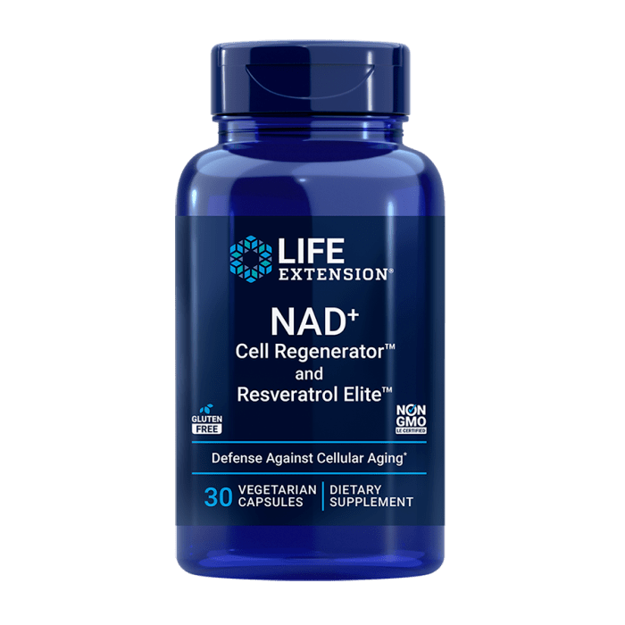 Life Extension Nad+ Cell Regenerator And Resveratrol Elite, 30 Vegetarian Capsules