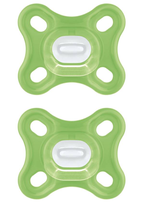 Mam Orthodontic Soothers 0-2M+ Green x2