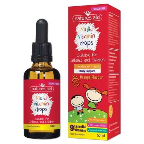 Natures Aid Multivitamin Drops Orange Flavour 50ml