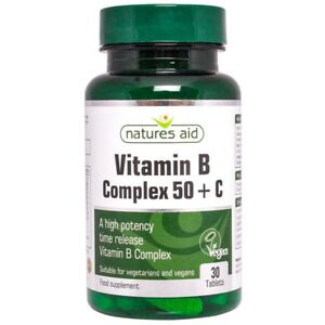 Natures Aid Vitamin B Complex 50 + C 30 Tablets
