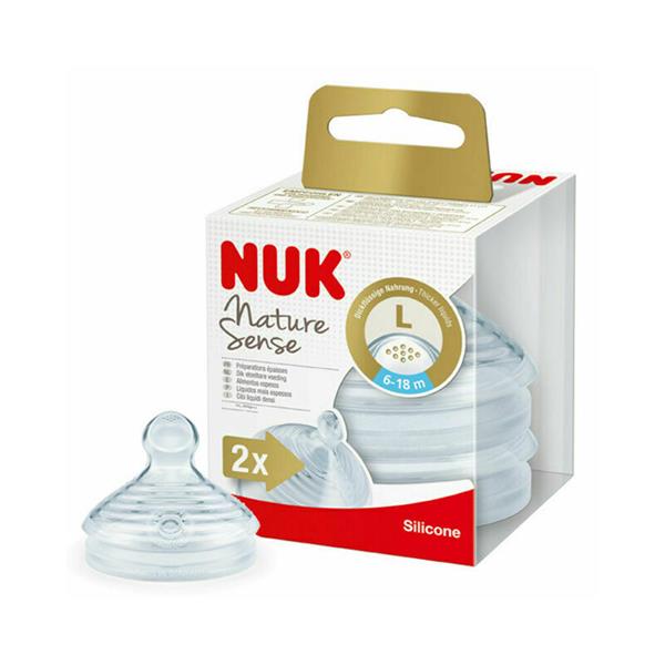 Nuk Nature Sense Silicone Teats Large 6-18M x2