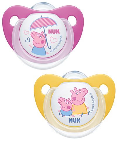 Nuk Peppa Pig Silicone Soothers Pink/Yellow 6-18M x2