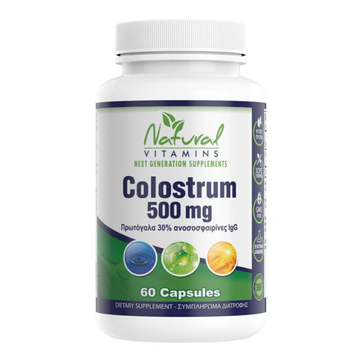 Natural Vitamins Colostrum 500Mg 30% Igg 60Caps