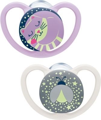 Nuk Silicone Soother Night Girl X2