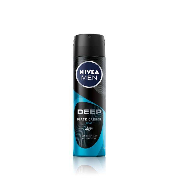 Nivea Men Deep Black Carbon Beat 48H Body Deodorant Spray 150Ml