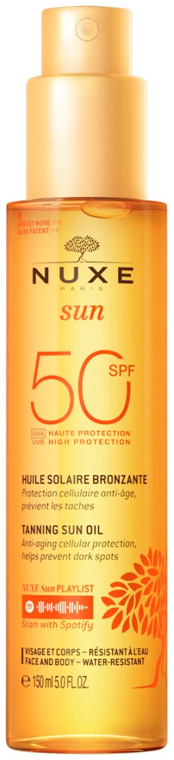 Nuxe Sun Tanning Sun Oil High Protection Spf50, 150Ml
