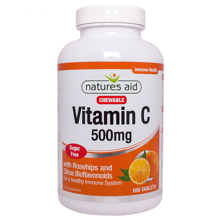 Natures Aid Chewable Vitamin C 500 Mg 100 Tablets