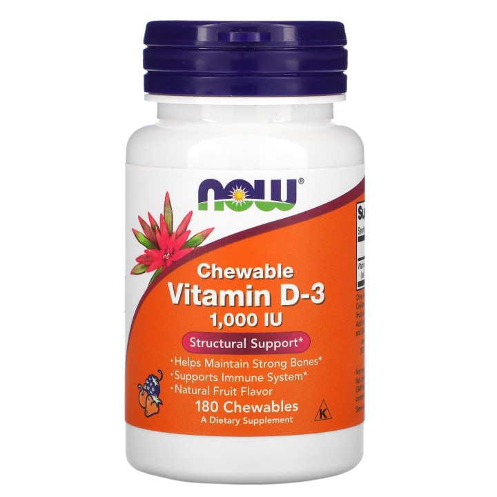 NOW VITAMIN D3 1000IU CHEWABLE  180 Capsules