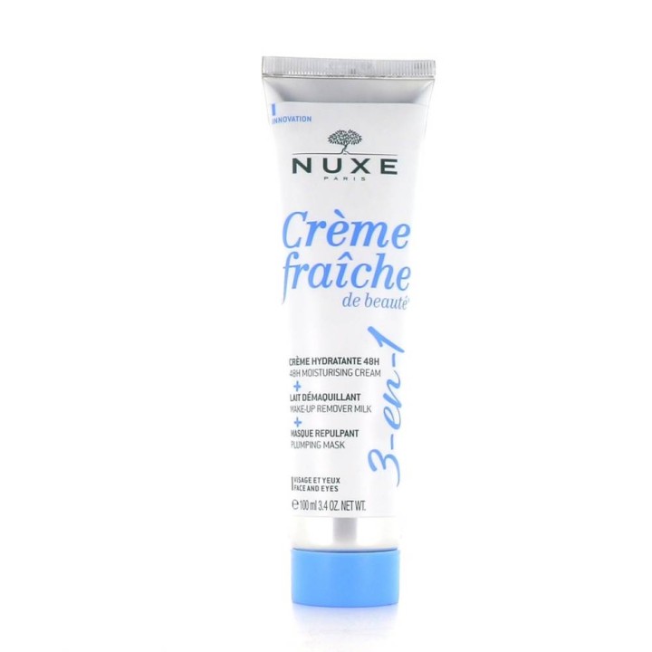 NUXE CREME FRAICHE 3IN1 MOISTURIZING, MAKE UP REMOVER, PLUMPING MASK 100ML