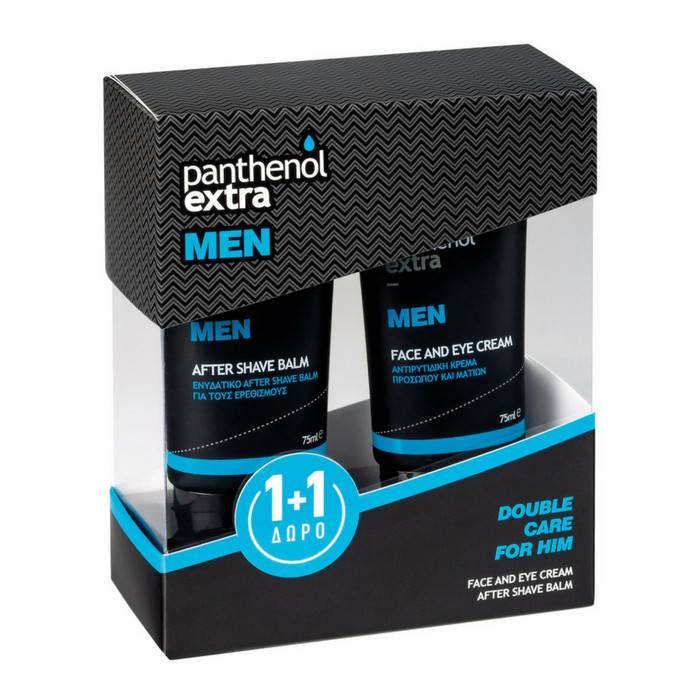 Panthenol Extra Men Double Care For Him Set. Includes Face & Eye Cream 75ml & Gift After Shave Balm 75ml