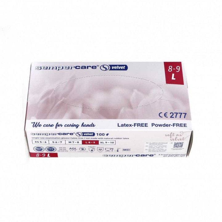 Nitrile Velvet Gloves Large - 100 Pieces