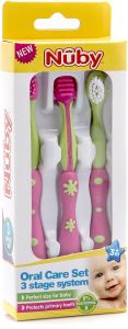 Nuby Toothbrush Set 3 pieces