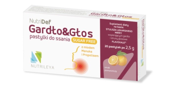 NutriDef Throat&Voice Losenges Sugar Free Orange Flavour,20x