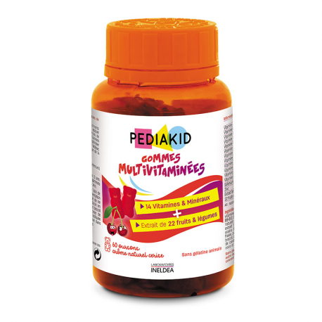 Pediakid Gommes Multivitamins 60 Chewable Gummies Helps To Reduce Fatigue And Supports Immune System Function