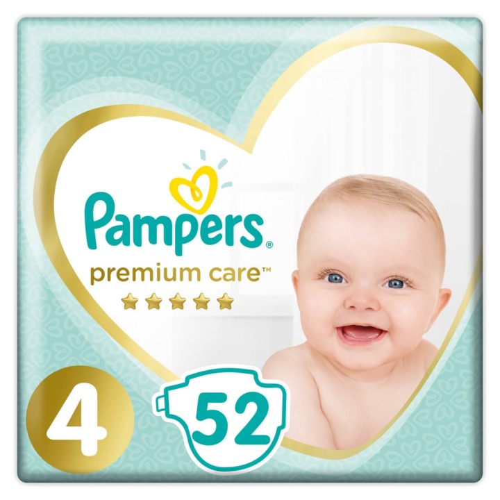Pampers Premium Care (4) 9-14Kg X52  Baby Diapers