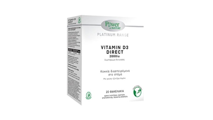 Power Of Nature Platinum Range Vitamin D3 Direct 2000Iu, 20Sticks