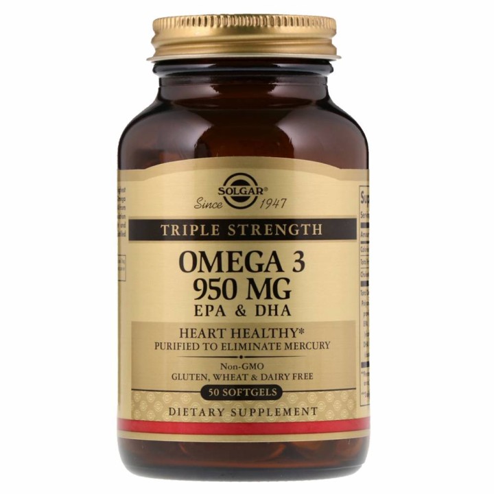 Solgar Omega 3 950Mg Triple Strength For A Healthy Heart Vision And Brain Function 50 Softgels