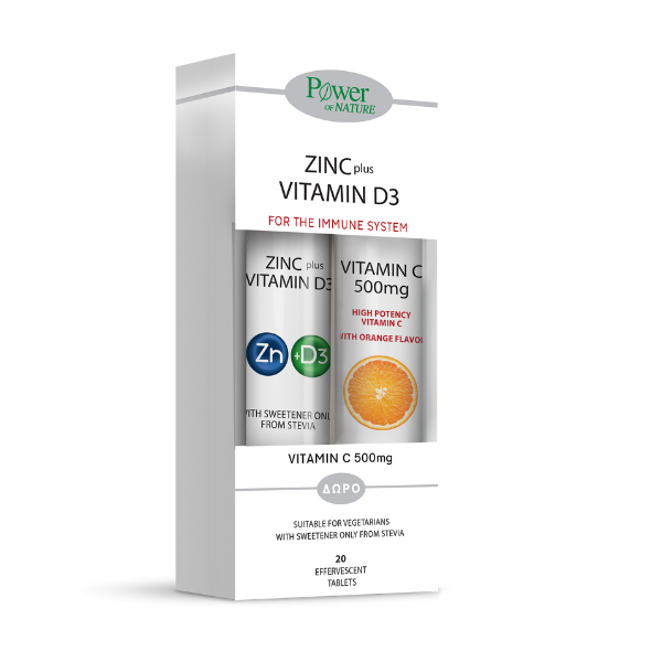 Power·Health Zinc Plus Vitamin D3 Stevia 1+1 Free Vit·C 500Mg