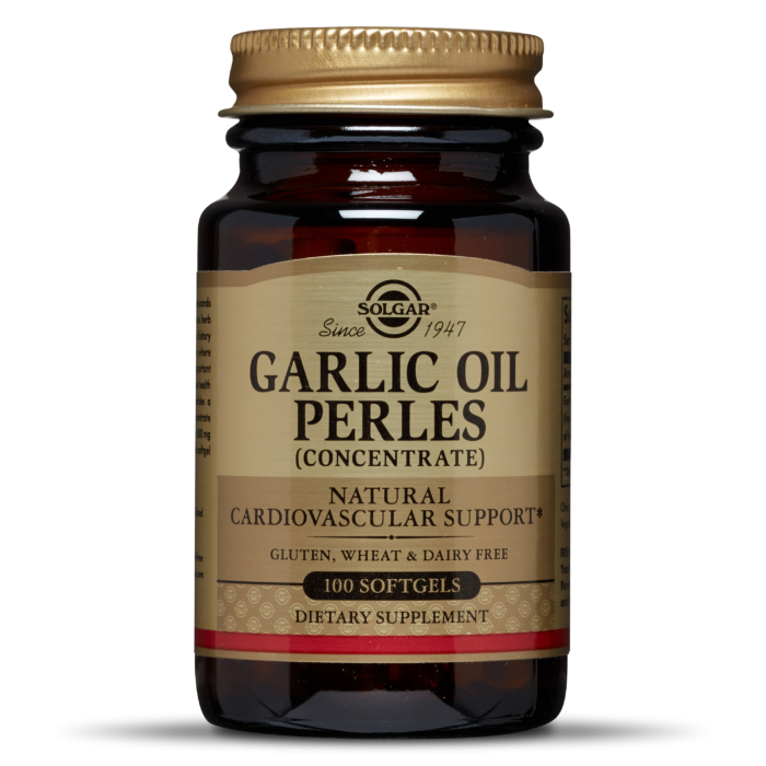 Solgar Garlic Oil Concentrate For Natural Cardiovascular Support 100 Softgels