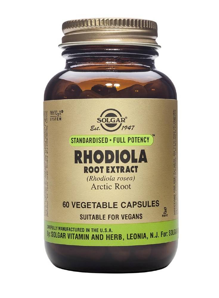 Solgar Rhodiola Root Extract For Stress Fatigue And Mood Enhance 60 Capsules