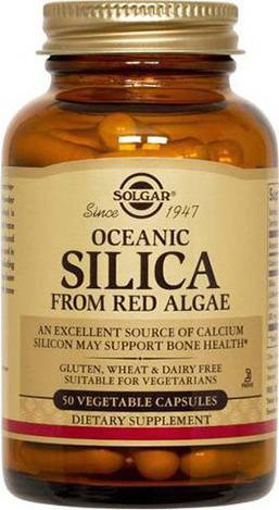 Solgar Silica From Red Algae For Healthy Bones Skin Hair & Nails 50 Capsules