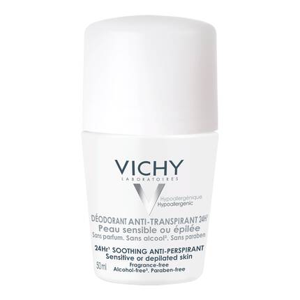 Vichy 48H AntiPerspirant Deodorant Sensitive Or Waxed Skins Roll On 50ml