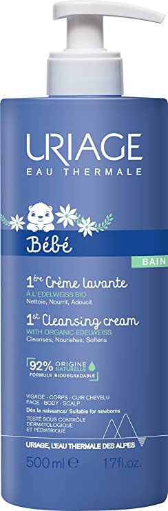 Uriage Baby Cream Lavante Cleansing With Organic Edelweiss 500ml
