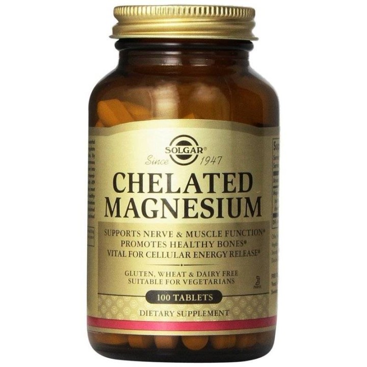 Solgar Chelated Magnesium 100Mg Supports Nerve & Muscle Function And Promotes Healthy Bones 100Tablets