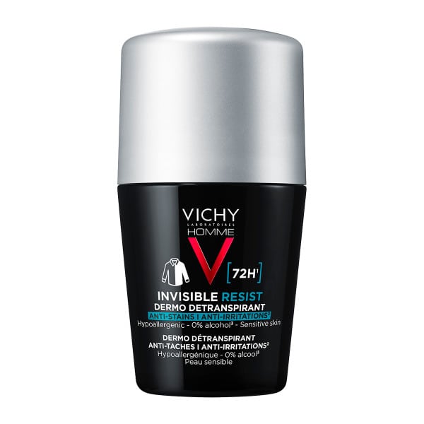 Vichy Homme Invisible Resist Men's Deodorant Roll-On 72H 50Ml