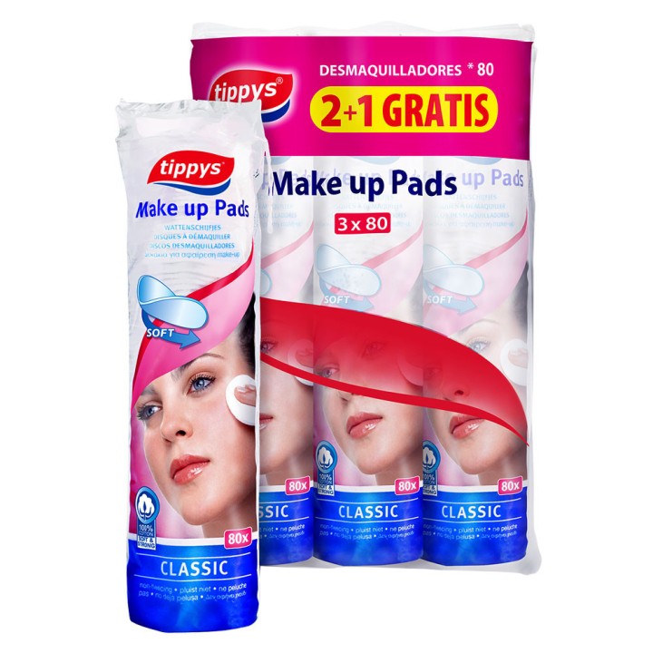 Tippys Make Up Pads 80 2+1 Free