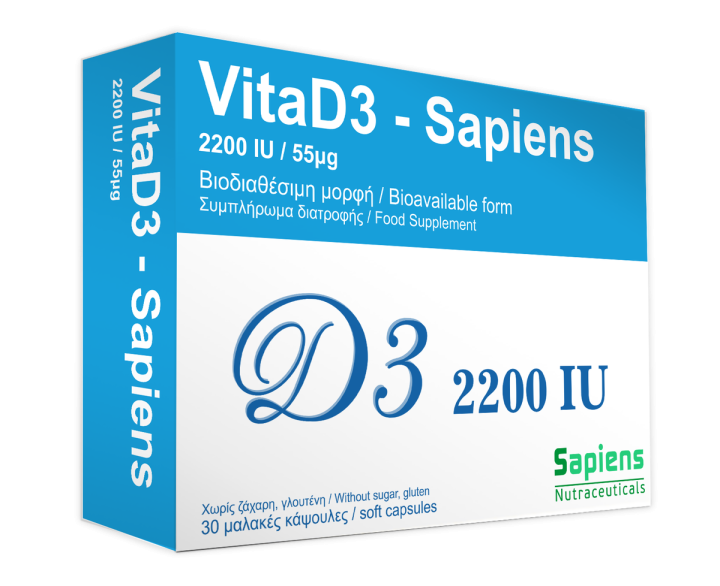 Vita D3 Supplement Sapiens Soft Food Supplement Caps 60 1200Iu / 30Mcg