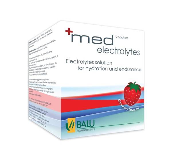 MED ELECTROLYTES STRAWBERRY 12 SACHETS
