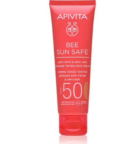 Apivita Bee Sun Safe Anti-Spot & Anti-Age Defense Tinted Face Cream Golden Spf50, 50Ml