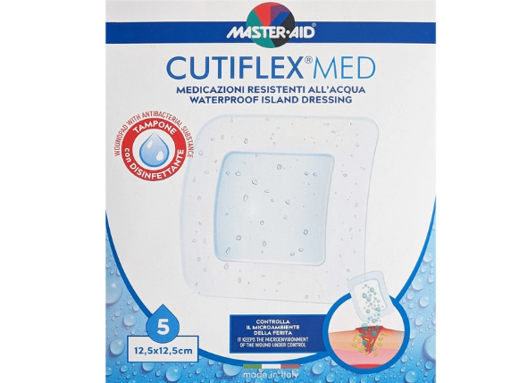 MASTER AID Cutiflex Med Waterproof Dressing 12.5cm X 12.5cm 5-Dressings