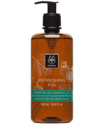 Apivita Shower Gel Refreshing Fig Jasmine Essential Oils 500ml