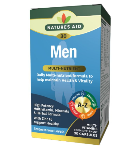 NATURES AID Men Health + Vitality Multivitamins + Minerals