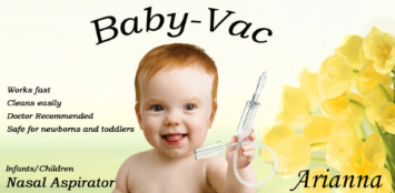 Baby-Vac Arianna Nasal Vacuum Aspirator Nose Cleaner & Special Brush
