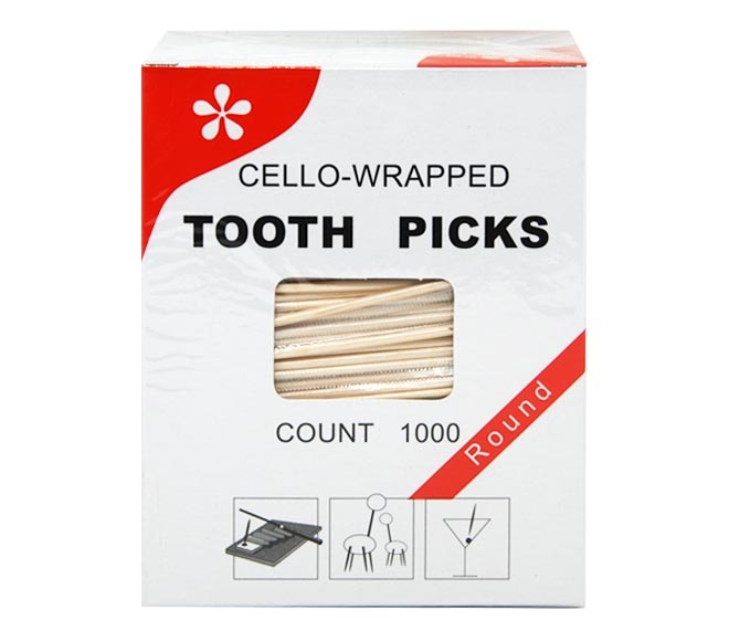 Toothpicks Individually Cello Wrapped 1000Pcs