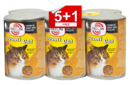 Cat Desmi Chicken Chunks In Gravy 410G (5+1 Free)